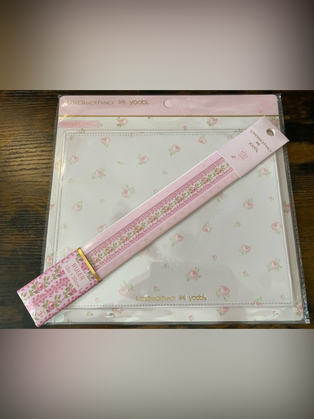 💗LoveShackFancy x Yoobi x Target - Leather Floral Mouse Pad & Floral Ruler 💗